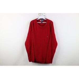 Vtg 90s Chaps Ralph Lauren Mens M Hand Framed Cotton Herringbone Knit Sweater